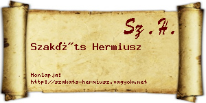 Szakáts Hermiusz névjegykártya